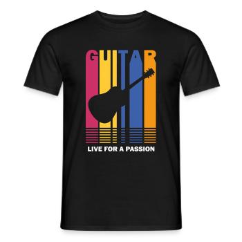 live for a passion guitar - Men's T-Shirt - black - Front - AI Model Male 178 light (178cm)