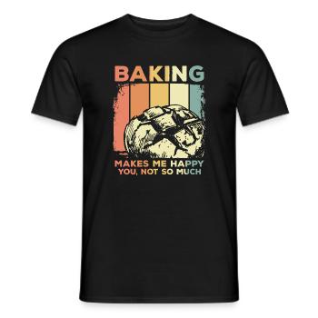 Pain de pain boulanger - T-shirt homme - noir - Devant - AI Model Male 178 light (178cm)