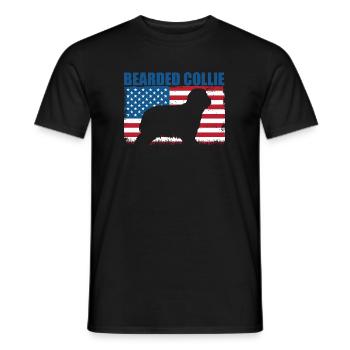 Bearded Collie - Men's T-Shirt - black - Front - AI Model Male 178 light (178cm)