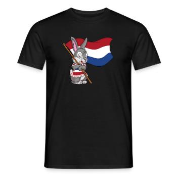 Dutch Rabbit / Dutch Flag - Men's T-Shirt - black - Front - AI Model Male 178 light (178cm)