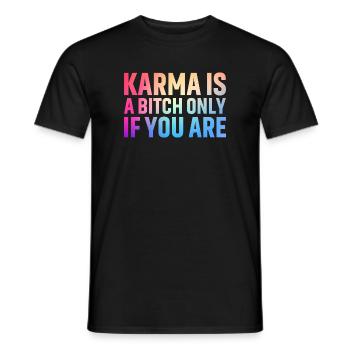 Le karma n’est un b que si vous êtes drôle et positif - T-shirt homme - noir - Devant - AI Model Male 178 light (178cm)