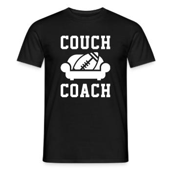 Couch Coach - Männer T-Shirt - Schwarz - Vorne - AI Model Male 178 light (178cm)