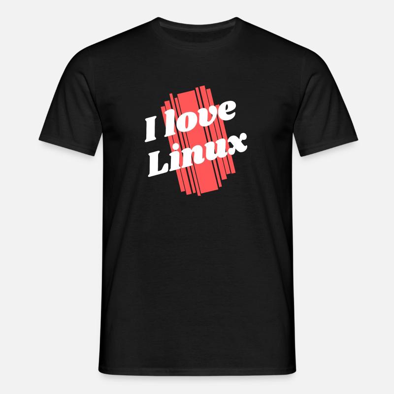 I love Linux - Männer T-Shirt - Schwarz