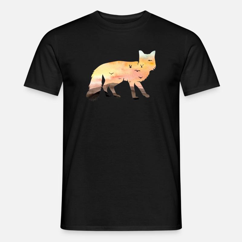 Fuchs - Männer T-Shirt - Schwarz