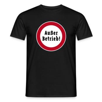 Außer Betrieb! (3C) - Männer T-Shirt - Schwarz - Vorne - AI Model Male 178 light (178cm)