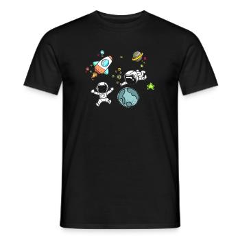 Space motif - Men's T-Shirt - black - Front - AI Model Male 178 light (178cm)