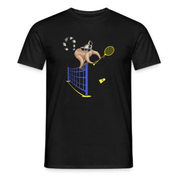 federball badminton federballspieler - Männer T-Shirt - Schwarz - Vorne - AI Model Male 178 light (178cm)