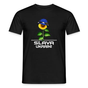 slava ukraini stand with ukraine free kiev - Men's T-Shirt - black - Front - AI Model Male 178 light (178cm)