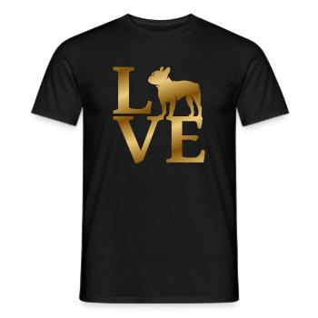 Love Französische Bulldogge - Männer T-Shirt - Schwarz - Vorne - AI Model Male 178 light (178cm)