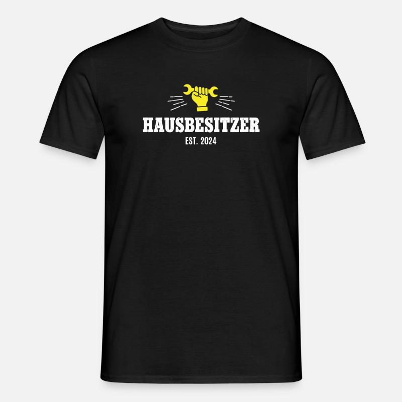 Hausbesitzer 2024 Homeowner Eigentümer Hausherr 24 - Männer T-Shirt - Schwarz