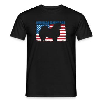 American Eskimo Dog Hund - Men's T-Shirt - black - Front - AI Model Male 178 light (178cm)