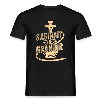 S’agirait de grandir - T-shirt homme - noir - Devant - AI Model Male 178 light (178cm)