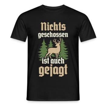 Jäger Jagd Hirsch Rotwild Jagen Jungjäger - Männer T-Shirt - Schwarz - Vorne - AI Model Male 178 light (178cm)