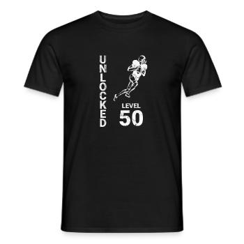 American Football Touchdown 50th Birthday Gift - Men's T-Shirt - black - Front - AI Model Male 178 light (178cm)