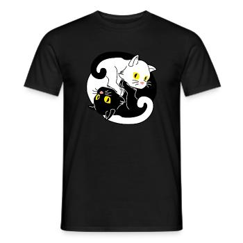Cute Yin Yang Cat Great Gift Cat Fan - Men's T-Shirt - black - Front - AI Model Male 178 light (178cm)