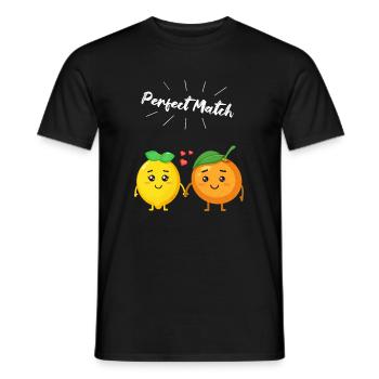Cadeau citron et orange pour les végétaliens et les végétariens - T-shirt homme - noir - Devant - AI Model Male 178 light (178cm)
