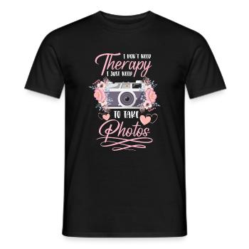 Camera Photographer Fantasy Photoshoot - Men's T-Shirt - black - Front - AI Model Male 178 light (178cm)