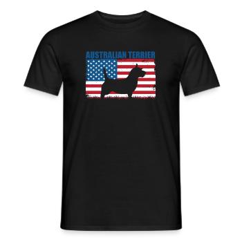 Australian Terrier - Männer T-Shirt - Schwarz - Vorne - AI Model Male 178 light (178cm)