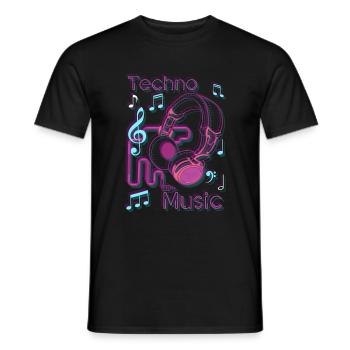 House Techno Musik Musik Abfeiern - Männer T-Shirt - Schwarz - Vorne - AI Model Male 178 light (178cm)