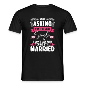 Statut de relation amoureuse solo Solitaire - T-shirt homme - noir - Devant - AI Model Male 178 light (178cm)