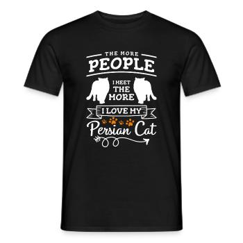 Perser Katze Katzendame Chefin - Männer T-Shirt - Schwarz - Vorne - AI Model Male 178 light (178cm)