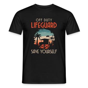 Lifeguard Outdoor Pool Indoor Pool Swimming Instructor - Men's T-Shirt - black - Front - AI Model Male 178 light (178cm)