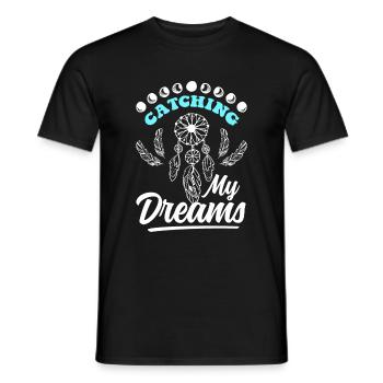 Dreaming Feathers Wishing Esotericism - Men's T-Shirt - black - Front - AI Model Male 178 light (178cm)