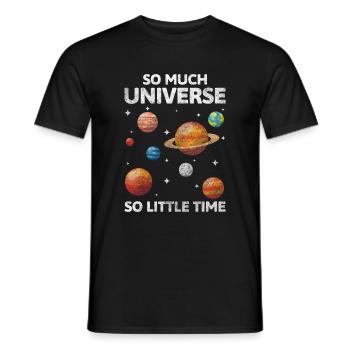 Recherche en astronomie Découvrir l’astronome - T-shirt homme - noir - Devant - AI Model Male 178 light (178cm)