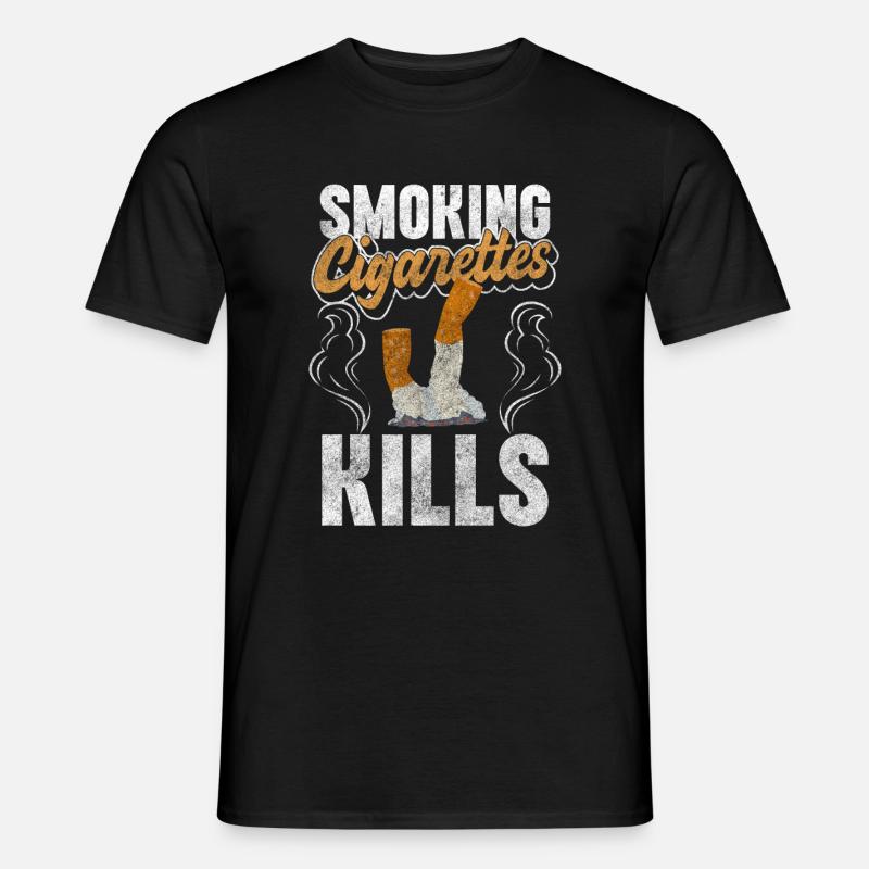 Raucher Qualm Rauchverbot Konsum - Männer T-Shirt - Schwarz