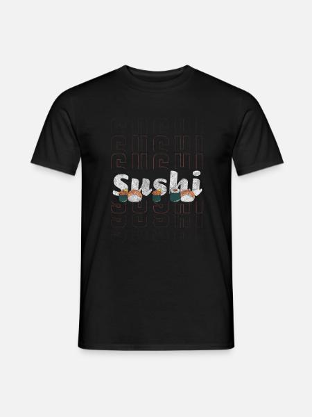 Sushi Essen Restaurant Sashimi - Männer T-Shirt - Schwarz