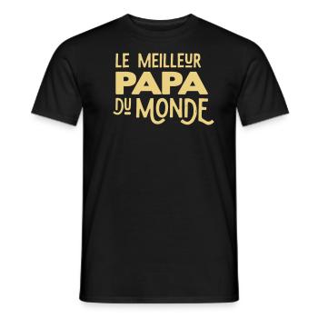 Meilleur papa du monde - T-shirt homme - noir - Devant - AI Model Male 178 light (178cm)