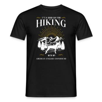 American English Coonhound - Men's T-Shirt - black - Front - AI Model Male 178 light (178cm)