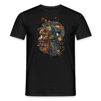 Trippy Explosion - Psychedelic Motif - Men's T-Shirt - black - Front - AI Model Male 178 light (178cm)