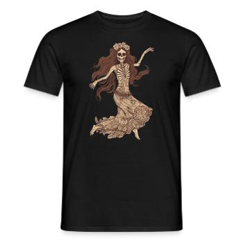 Cheerful 60s 70s Hippie Skeleton - Men's T-Shirt - black - Front - AI Model Male 178 light (178cm)