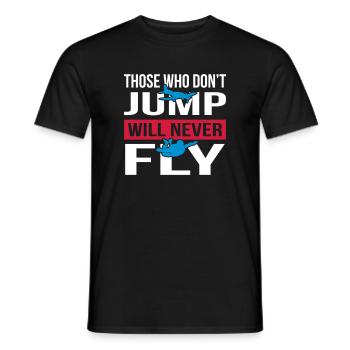 Will Never Fly Skydive - Men's T-Shirt - black - Front - AI Model Male 178 light (178cm)