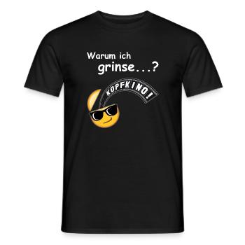 KOPFKINO - Emoji grimaçant - T-shirt homme - noir - Devant - AI Model Male 178 light (178cm)
