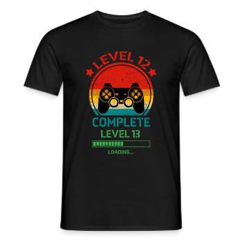 12. Geburtstag Gamer Zocker Geschenk 12 Jahre alt - Männer T-Shirt - Schwarz - Vorne - AI Model Male 178 light (178cm)