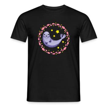 Drôle de sceau drôle de sceau - T-shirt homme - noir - Devant - AI Model Male 178 light (178cm)