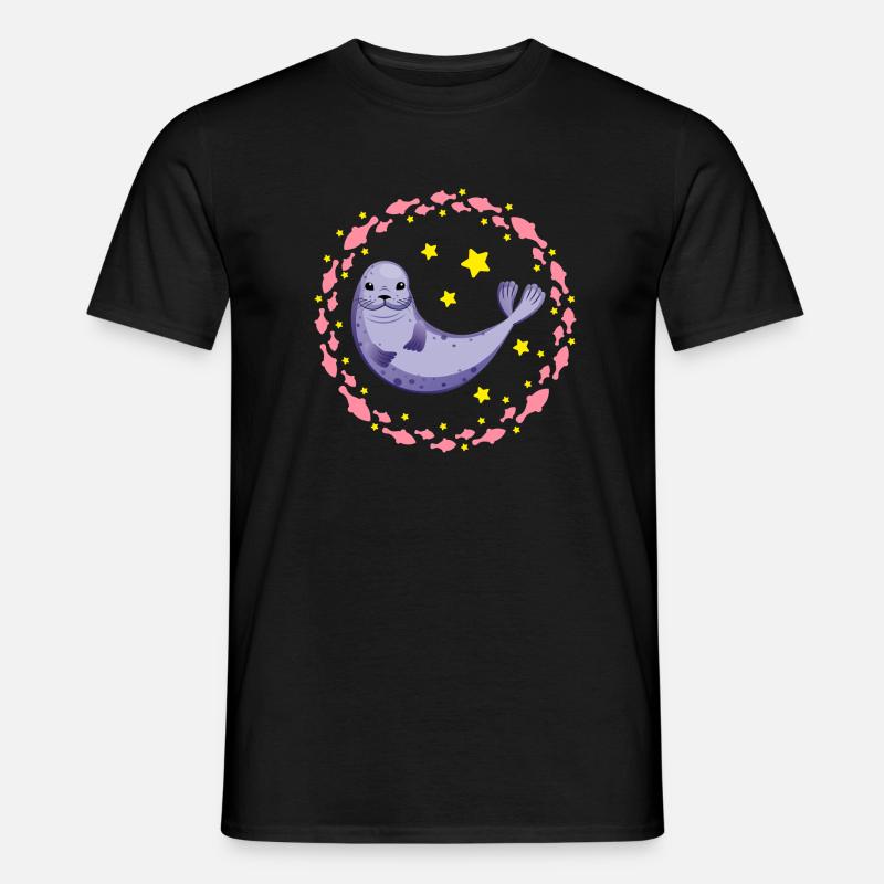 Funny seal funny seal - Men's T-Shirt - black
