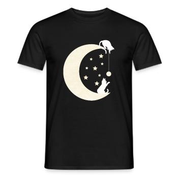 Chats de Lune - T-shirt homme - noir - Devant - AI Model Male 178 light (178cm)