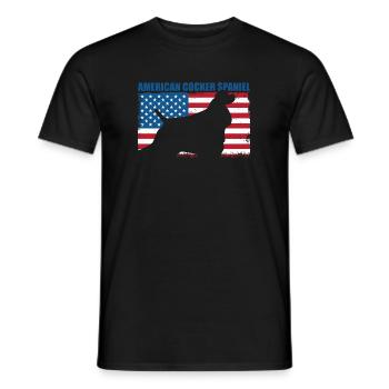 Cocker Spaniel américain - T-shirt homme - noir - Devant - AI Model Male 178 light (178cm)