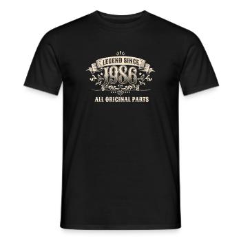 Retro Vintage Legend Since 1986 Original Parts - Männer T-Shirt - Schwarz - Vorne - AI Model Male 178 light (178cm)