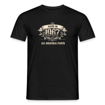 Retro Vintage Birthday Made 1967 Original Parts - Männer T-Shirt - Schwarz - Vorne - AI Model Male 178 light (178cm)