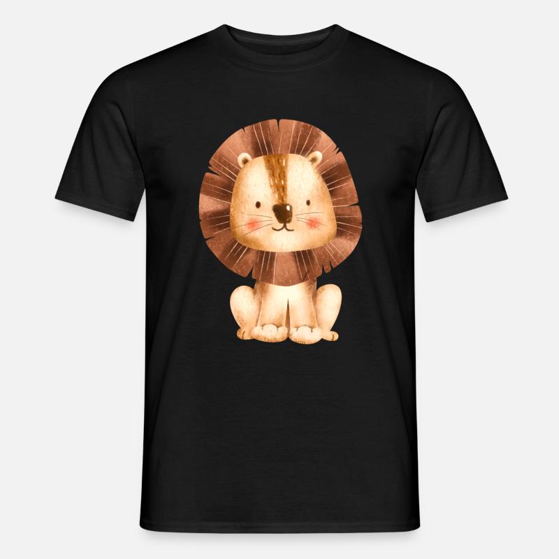 süßer kleiner Löwe - Männer T-Shirt - Schwarz