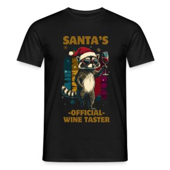 Lustiger Spruch Wein Weihnachten Waschbär - Männer T-Shirt - Schwarz - Vorne - AI Model Male 178 light (178cm)