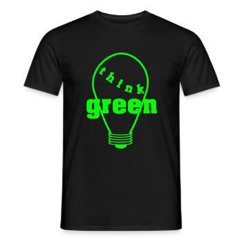 Think Green! einfarbig - Männer T-Shirt - Schwarz - Vorne - AI Model Male 178 light (178cm)