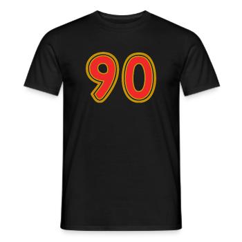 90. 90 JAHRE. 90-JÄHRIGES JUBILÄUM. 90-JÄHRIGES JUBILÄUM. - Männer T-Shirt - Schwarz - Vorne - AI Model Male 178 light (178cm)