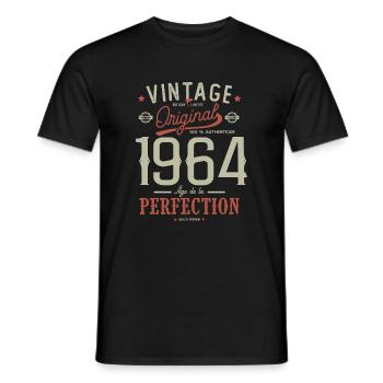 Age of Perfection 1964 Anniversary 58 Years - Men's T-Shirt - black - Front - AI Model Male 178 light (178cm)