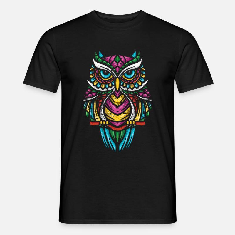 Eule - Männer T-Shirt - Schwarz