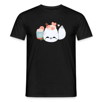 Renard arctique mignon - T-shirt homme - noir - Devant - AI Model Male 178 light (178cm)